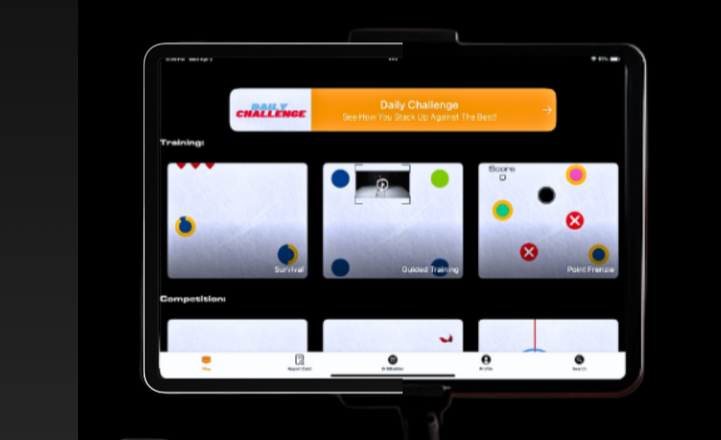Crush game modes on an iPad in its mount; iPad not included